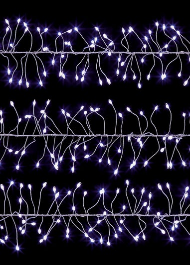 Premier Decorations 288 Large White LED Silver Wire Ultrabirghts Garland