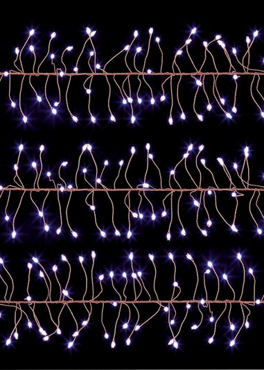 Premier Decorations 288 Large White LED Rose Gold Wire Ultrabirghts Garland