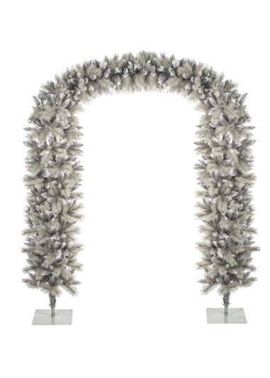 Premier Decorations Grey Silver Tipped Fir Tree Arch 2.4m