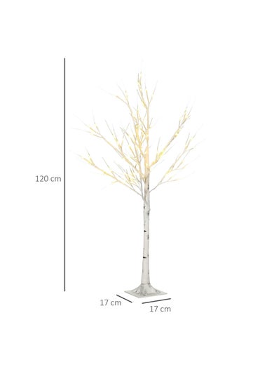 HOMCOM 6ft Pre-Lit Artificial Birch Tree Light