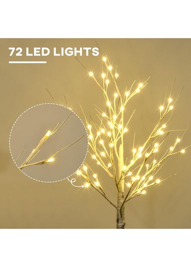 HOMCOM 6ft Pre-Lit Artificial Birch Tree Light