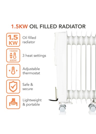 Warmlite 1500W Oil Filled Radiator