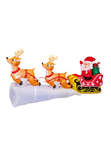 Premier Decorations 2.4m Light Up Inflatable Santa Sleigh