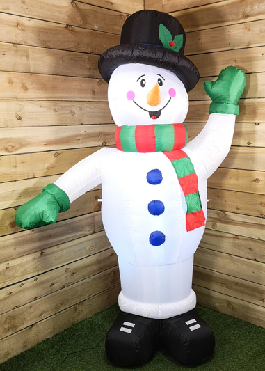Premier Decorations 1.8m Lit Inflatable Waving Snowman