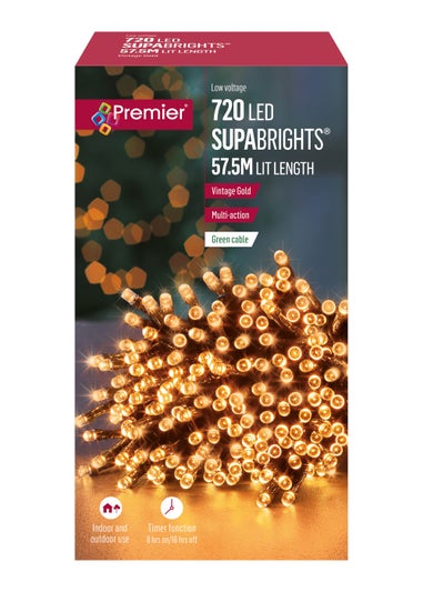 Premier Decorations 720 Vintage Gold LED Supabrightts