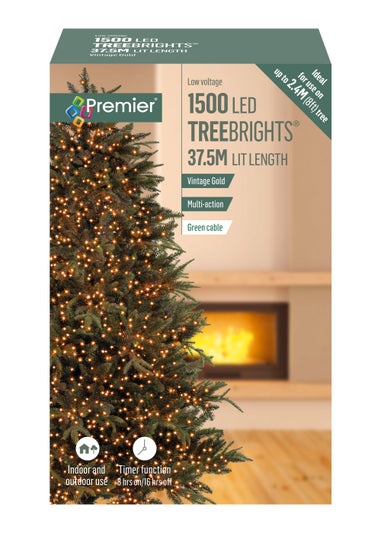 Premier Decorations 1500 Vintage Gold LED Treebrights