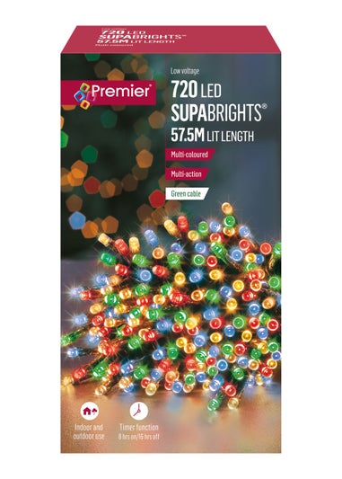 Premier Decorations 720 Multi-coloured LED Supabrights