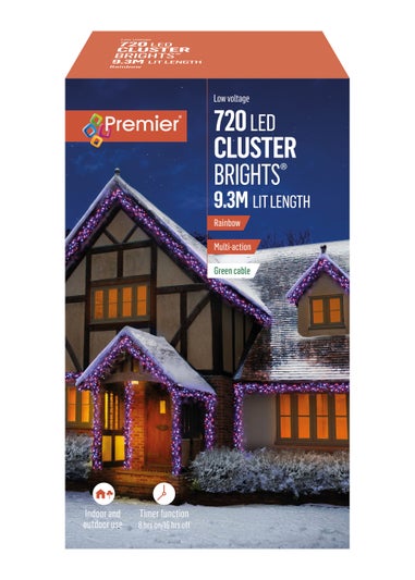 Premier Decorations 720 Rainbow LED Cluster Brights