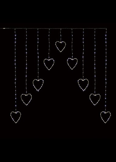 Premier Decorations 303 Warm White LED Heart Curtain Light