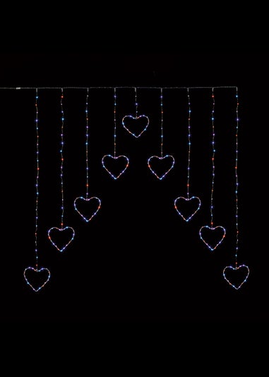 Premier Decorations 303 Rainbow LED Heart Curtain Light