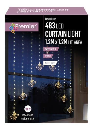 Premier Decorations 483 Warm White Sputnik Curtain Light