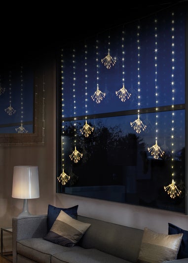 Premier Decorations 483 Warm White Sputnik Curtain Light