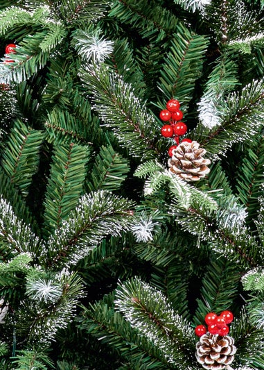 Premier Decorations Slim New Jersey Spruce Christmas Tree with Berries and Pinecones 7ft