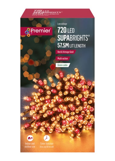 Premier Decorations 720 Red and Vintage Gold LED Supabrights