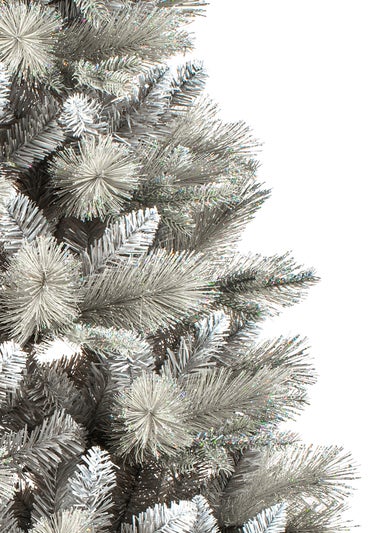 Premier Decorations Deluxe Silver Tipped For Christmas Tree with Silver Glitter 6ft