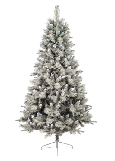 Premier Decorations Deluxe Silver Tipped For Christmas Tree with Silver Glitter 6ft