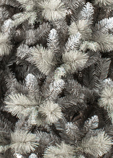 Premier Decorations Deluxe Silver Tipped For Christmas Tree with Silver Glitter 6ft