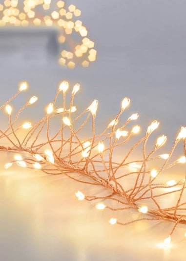 Premier Decorations 430 Large Warm White LED Rose Gold Ultrabrights Garland