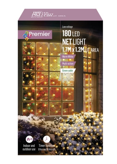 Premier Decorations 180 Warm White LED Net Light