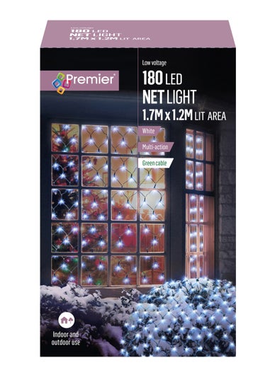 Premier Decorations 180 White LED Net Light