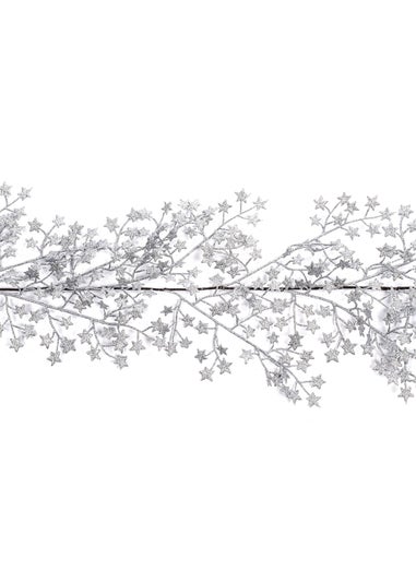 Premier Decorations Silver Star Garland 1.8m