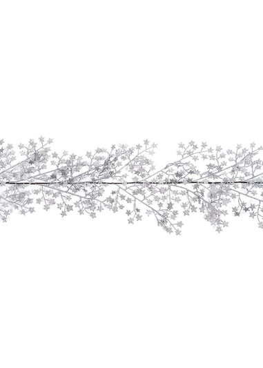 Premier Decorations Silver Star Garland 1.8m