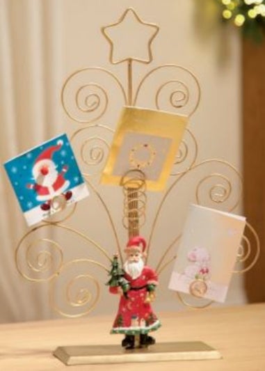 Premier Decorations Gold Santa Christmas Card Holder 45cm