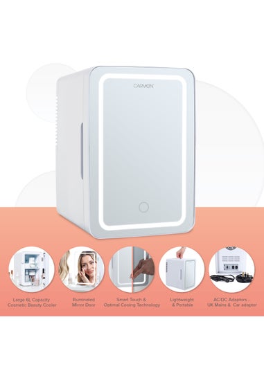 Carmen Cosmetic Beauty Cooler with Illuminated Mirror