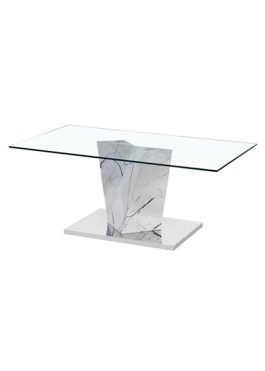 LPD Furniture Alpha Coffee Table Marble Effect Base (450x600x1100mm)