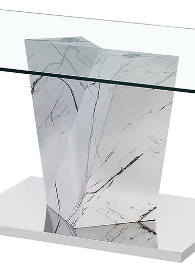 LPD Furniture Alpha Coffee Table Marble Effect Base (450x600x1100mm)