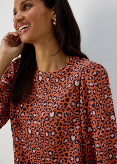 Red Animal Print Bubble Box Top