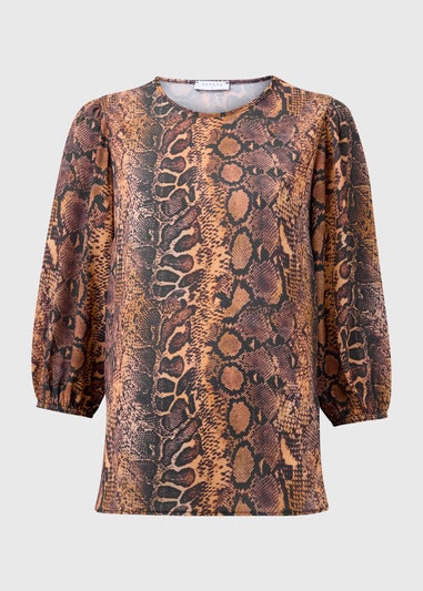 Orange Snake Print Bubble Box Top