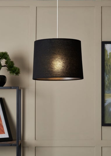 BHS Mira 38cm Linen Easyfit Shade Black (28cm x 38cm)