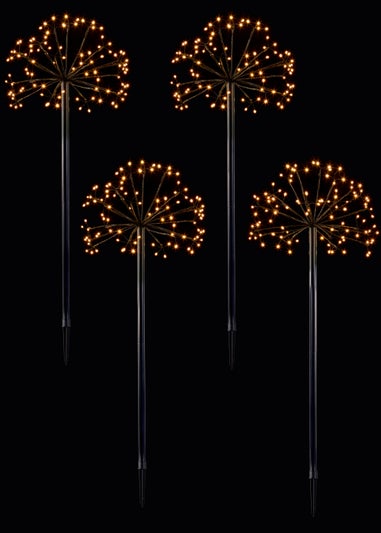 Premier Decorations 4 Piece Multi-action Sputnik Path Lights with 400 Warm White LEDs ( Warm white)