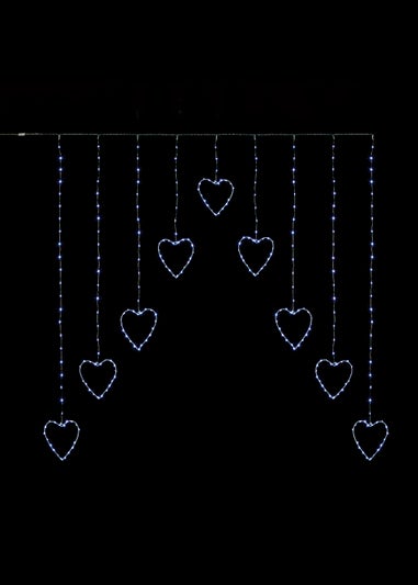 Premier Decorations 303 White LED Heart Curtain Light