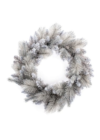 Premier Decorations 50cm  Deluxe Silver Tipped Wreath