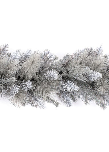 Premier Decorations 1.8m Deluxe Silver Tipped Garland