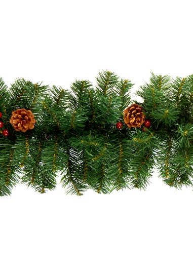 Premier Decoations 2.7m Berry and Cone Garland