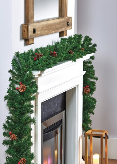 Premier Decoations 2.7m Berry and Cone Garland