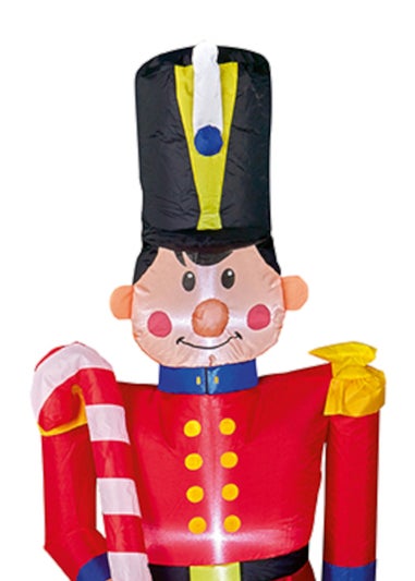 Premier Decorations 1.2m Lit Inflatable Toy Soldier with Candy Cane