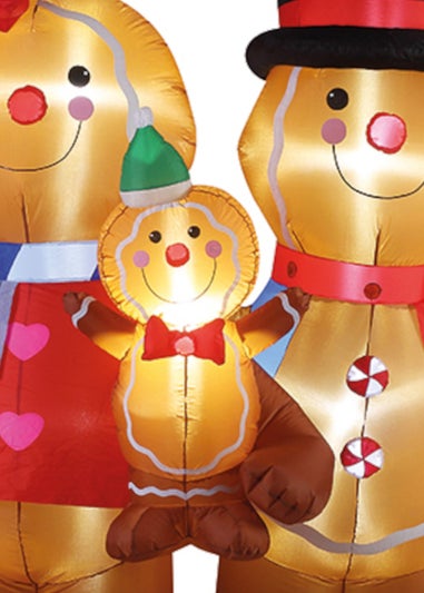 Premier Decorations 1.8m Lit Inflatable Gingerbread Family