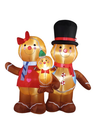 Premier Decorations 1.8m Lit Inflatable Gingerbread Family