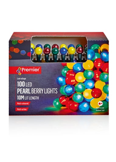 Premier Decorations 100 Multi-coloured LED Pearl Berry Lights