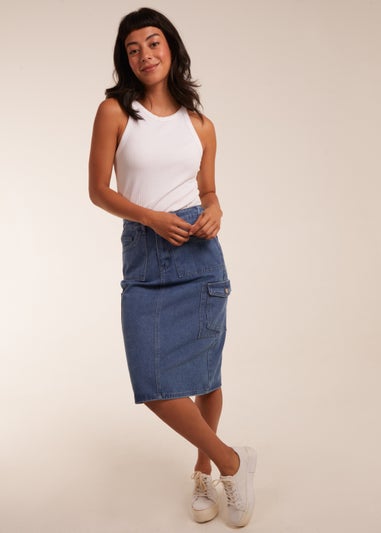 Blue Vanilla Denim Pocket Denim Skirt