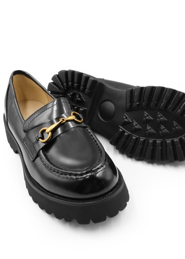 Where's That From Black Patent Muriel Chunky Slip On Loafers