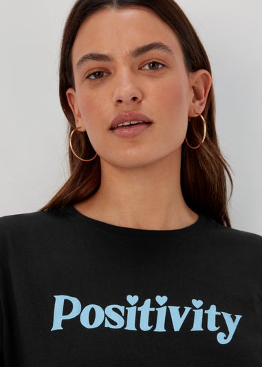 Black Positivity Print T-Shirt