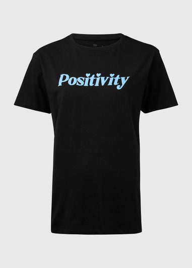 Black Positivity Print T-Shirt