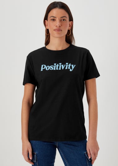 Black Positivity Print T-Shirt