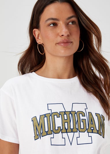 White Michigan Print T-Shirt