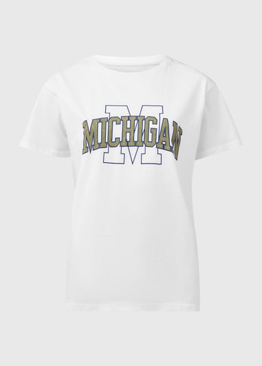 White Michigan Print T-Shirt